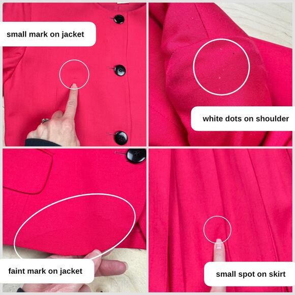 Vintage 1980s Hot Pink 2-Piece Jacket and Skirt Set - Picture 5 of 8